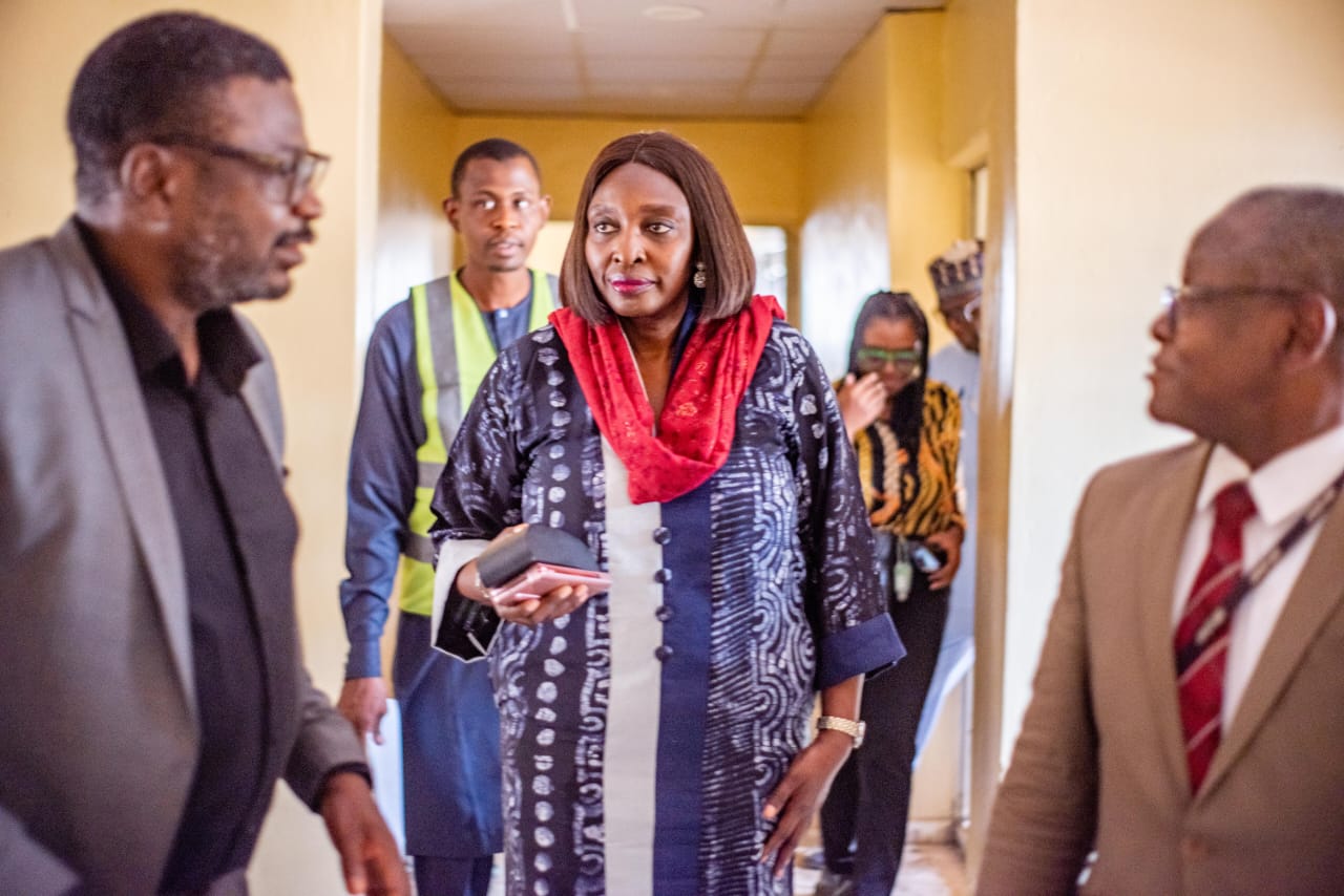 Perm Sec on inspection tour of on-going renovation work at National Orthopaedic Hospital Jos on 3rd April 2024